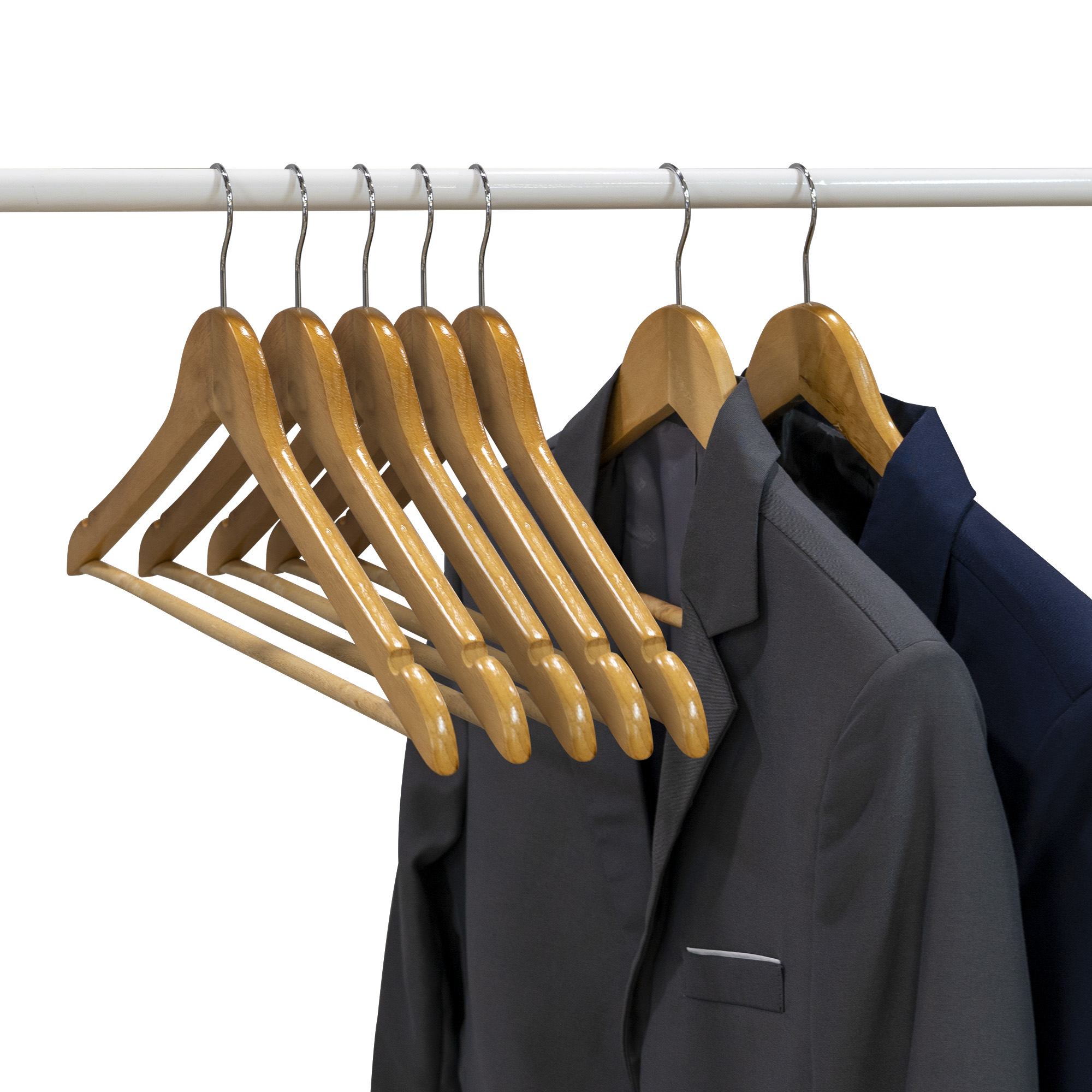 Solid wood hangers for home use, wide shoulder wooden hangers, non slip wooden hanger