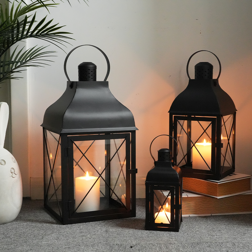 FYD Set of 3 classic life-use metal lantern for home decor, for garden decor, for wedding decor.