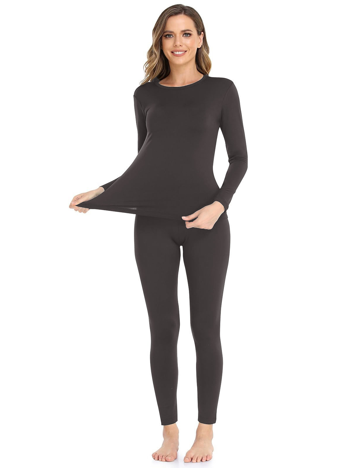 Long Johns Thermal Underwear for Women Fleece Lined Base Layer Pajama Set Cold Weathe