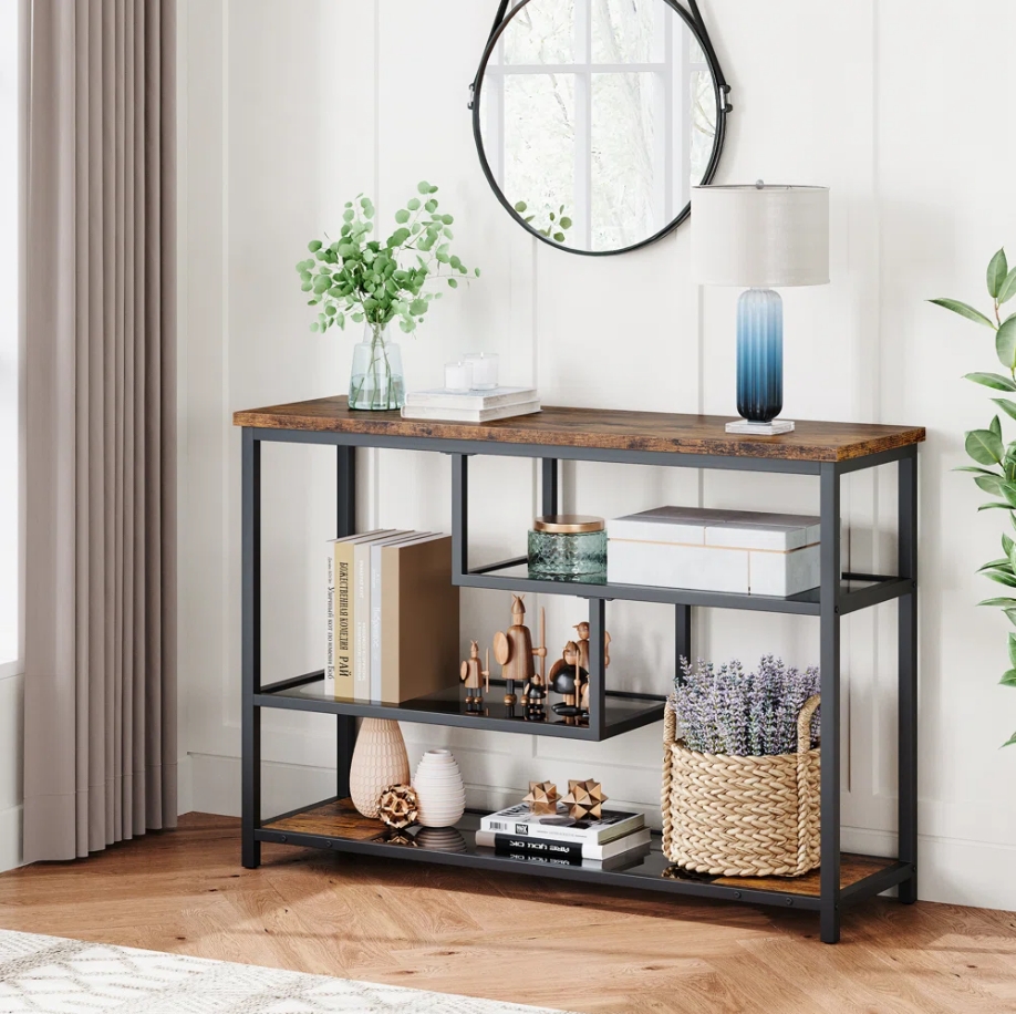 Solid wood console table