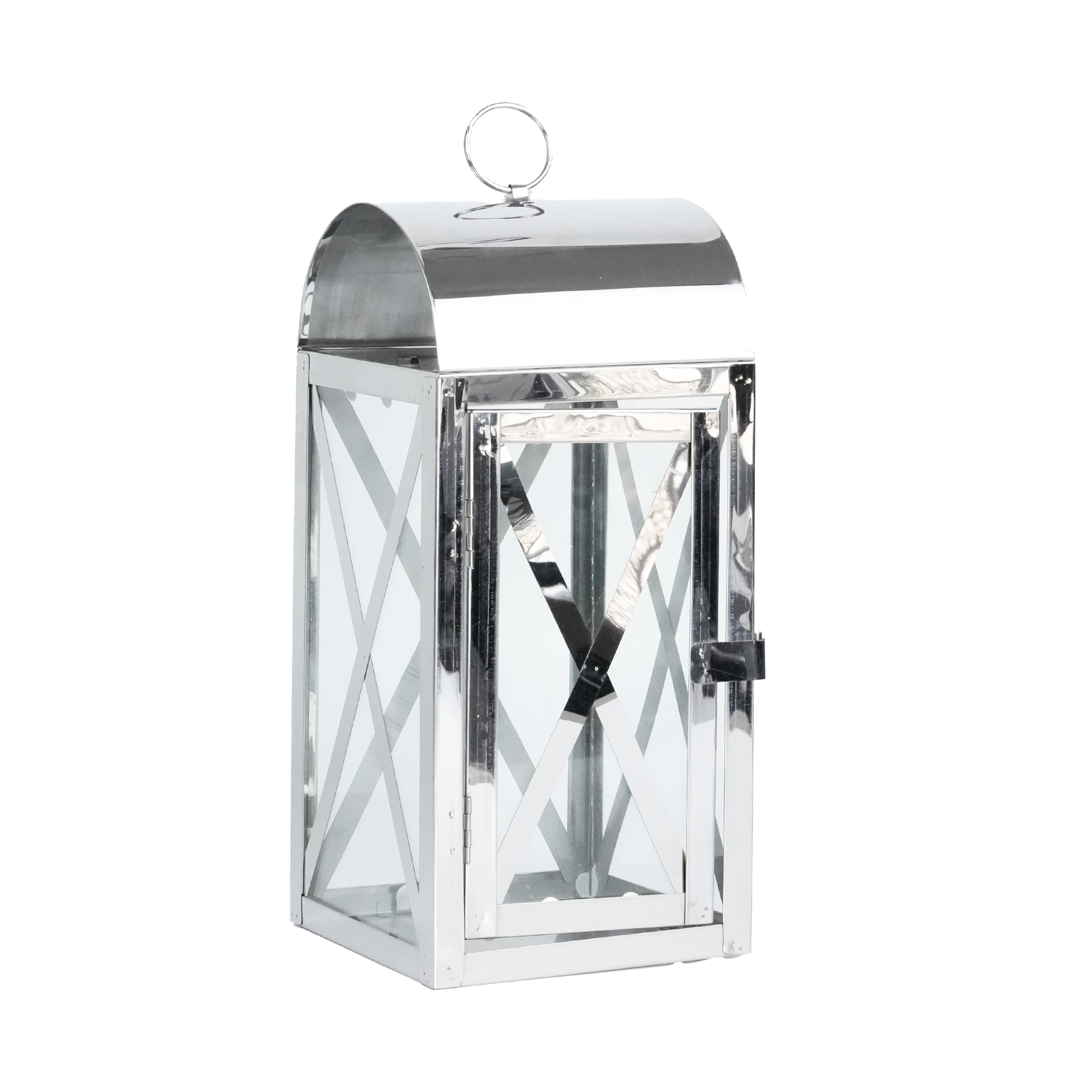 Set of 3 metal lantern in matt black color.