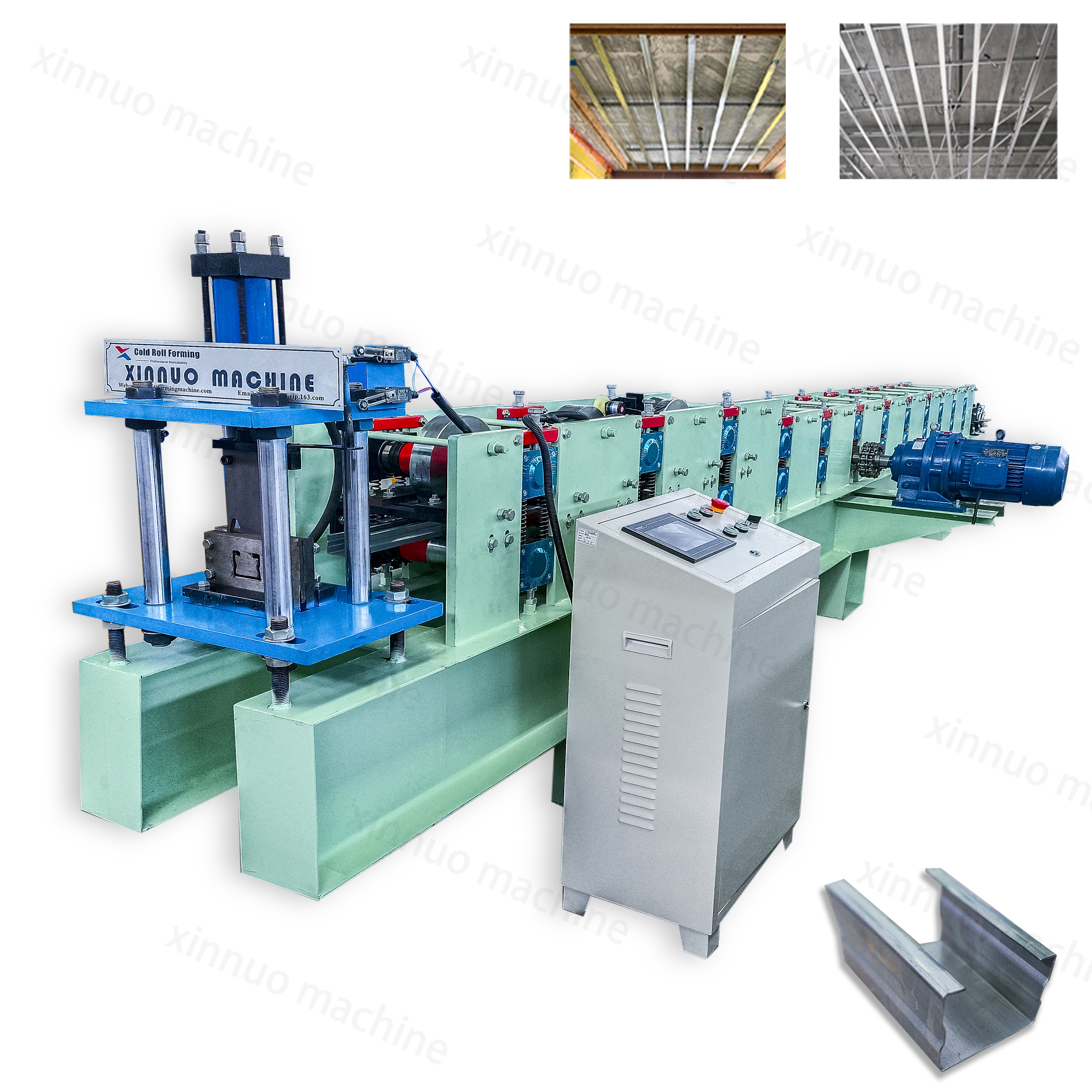 Full Automatic Drywall Metal Section Aluminium Furring Channel Light Gauge Steel Omega Profile Rolling Forming Machines