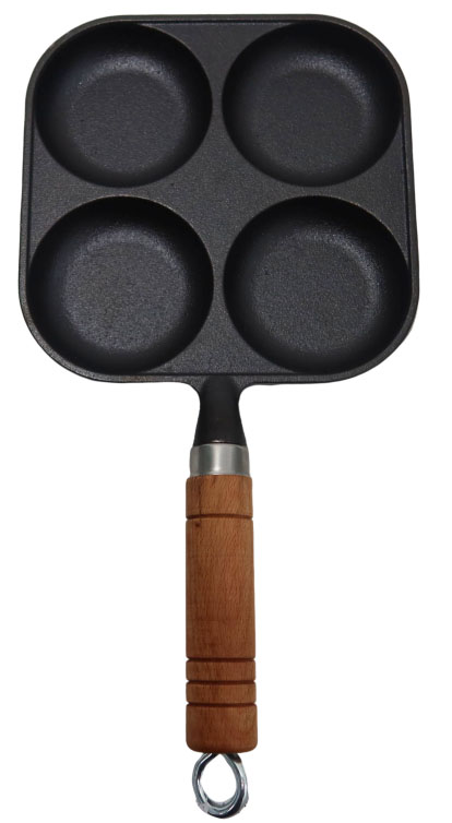 Four Holes Cast Iron Pan,Omelette Pan, Fried Egg Burger Omelette Pot, Pancake Pot
