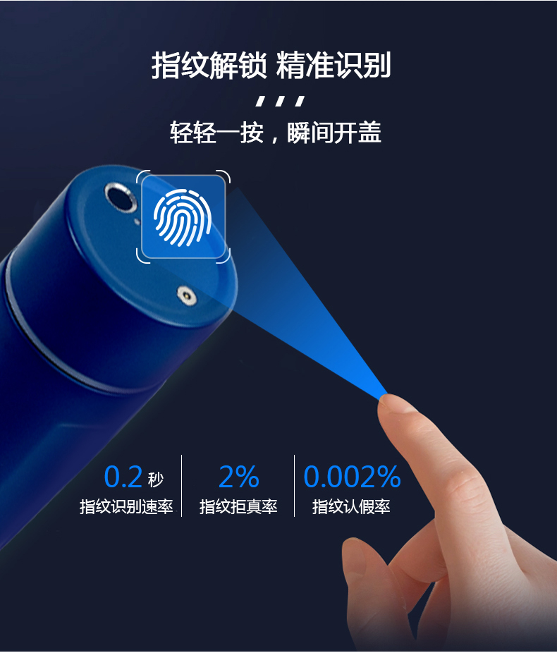 Integrated design and convenient operation Shibao bone china inner liner smart fingerprint cup