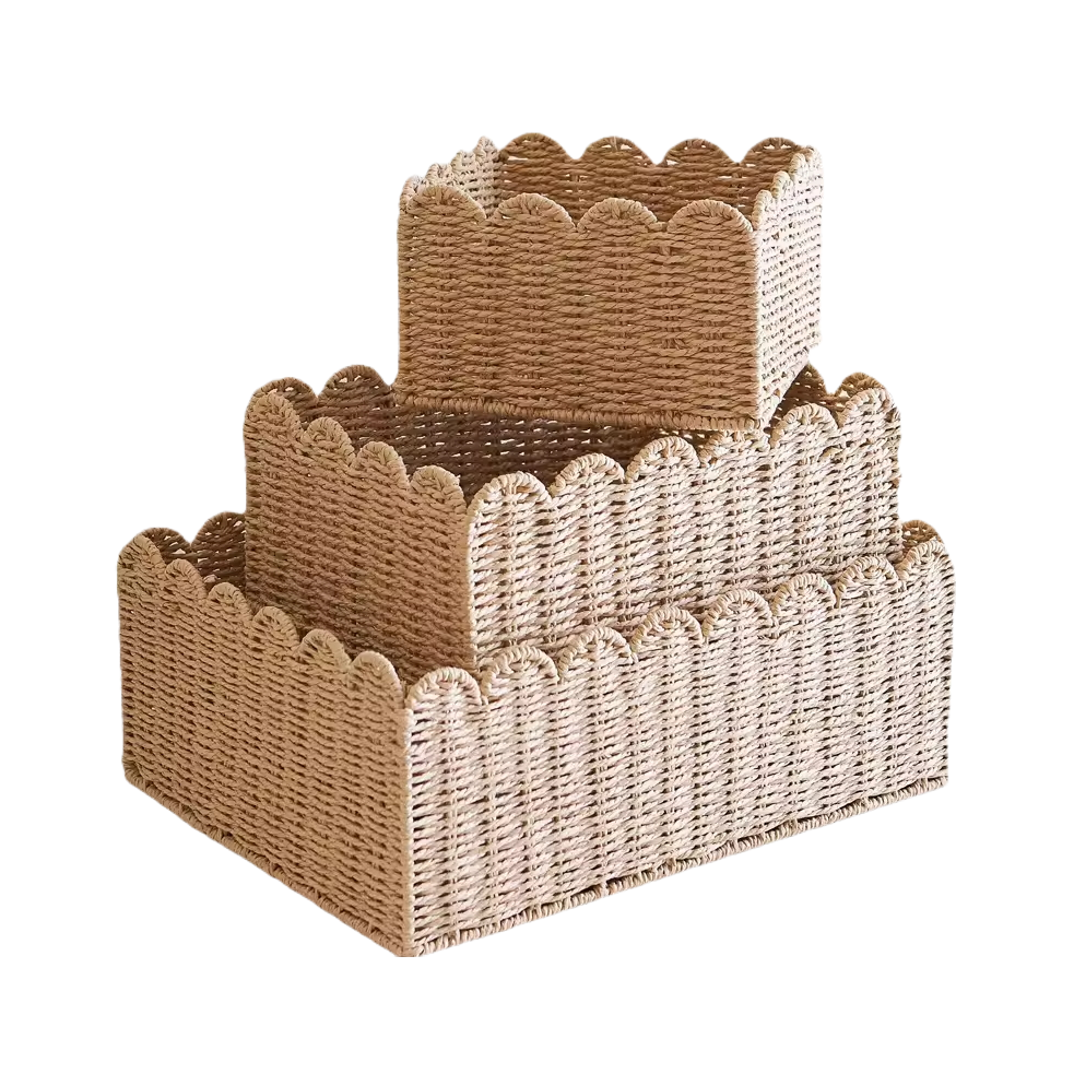 S/3 Twisted Paper Basket