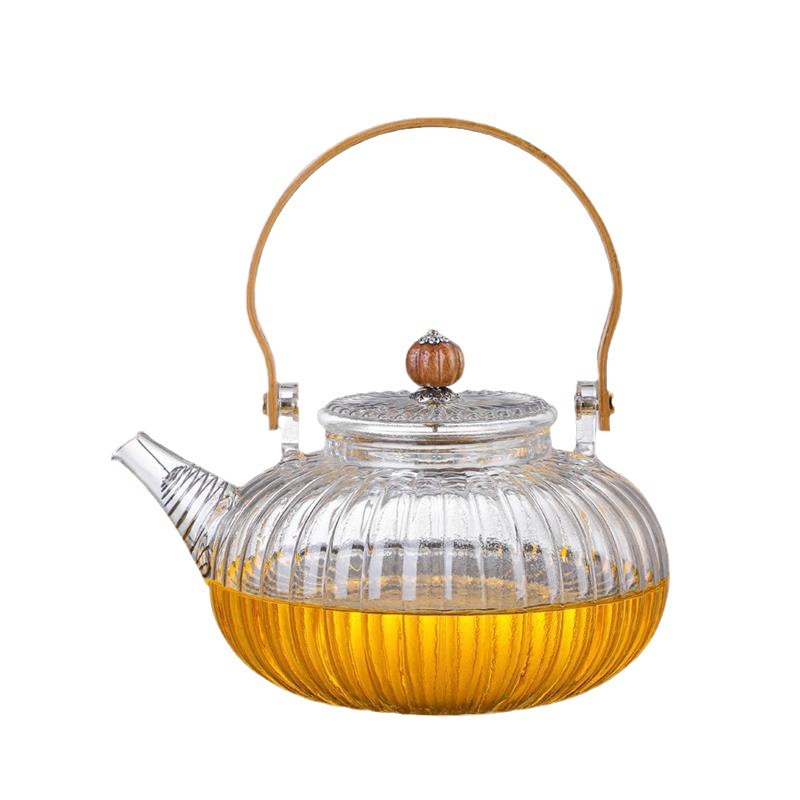 High borosilicate striped teapot
