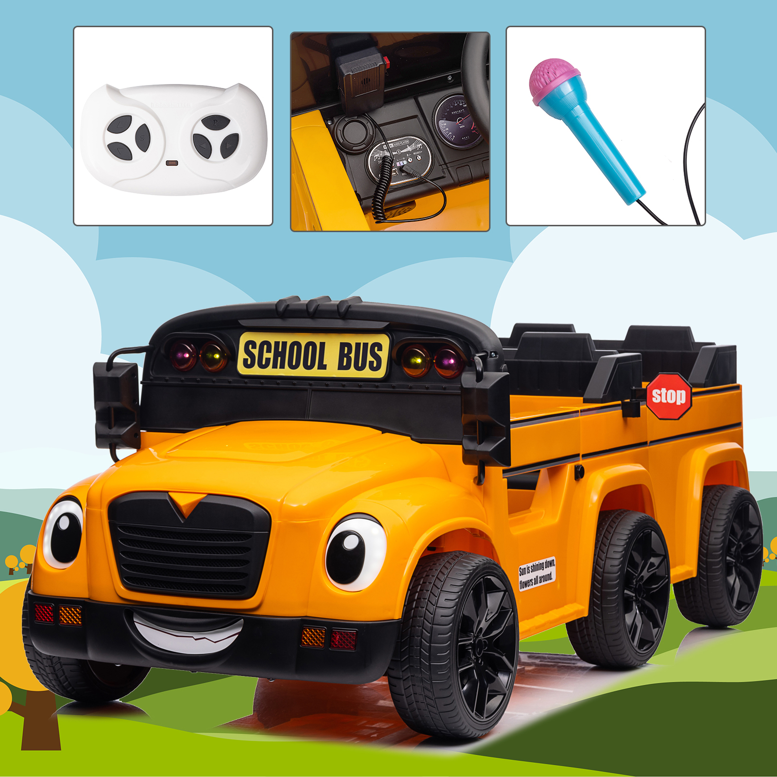Children ride on battery car