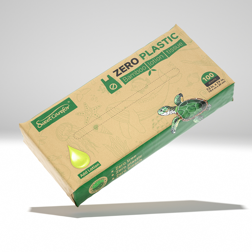 Plastic free bamboo lotion tissue