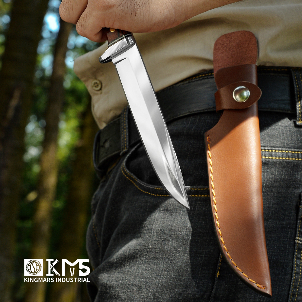 Fixed blade knife with color wood handle