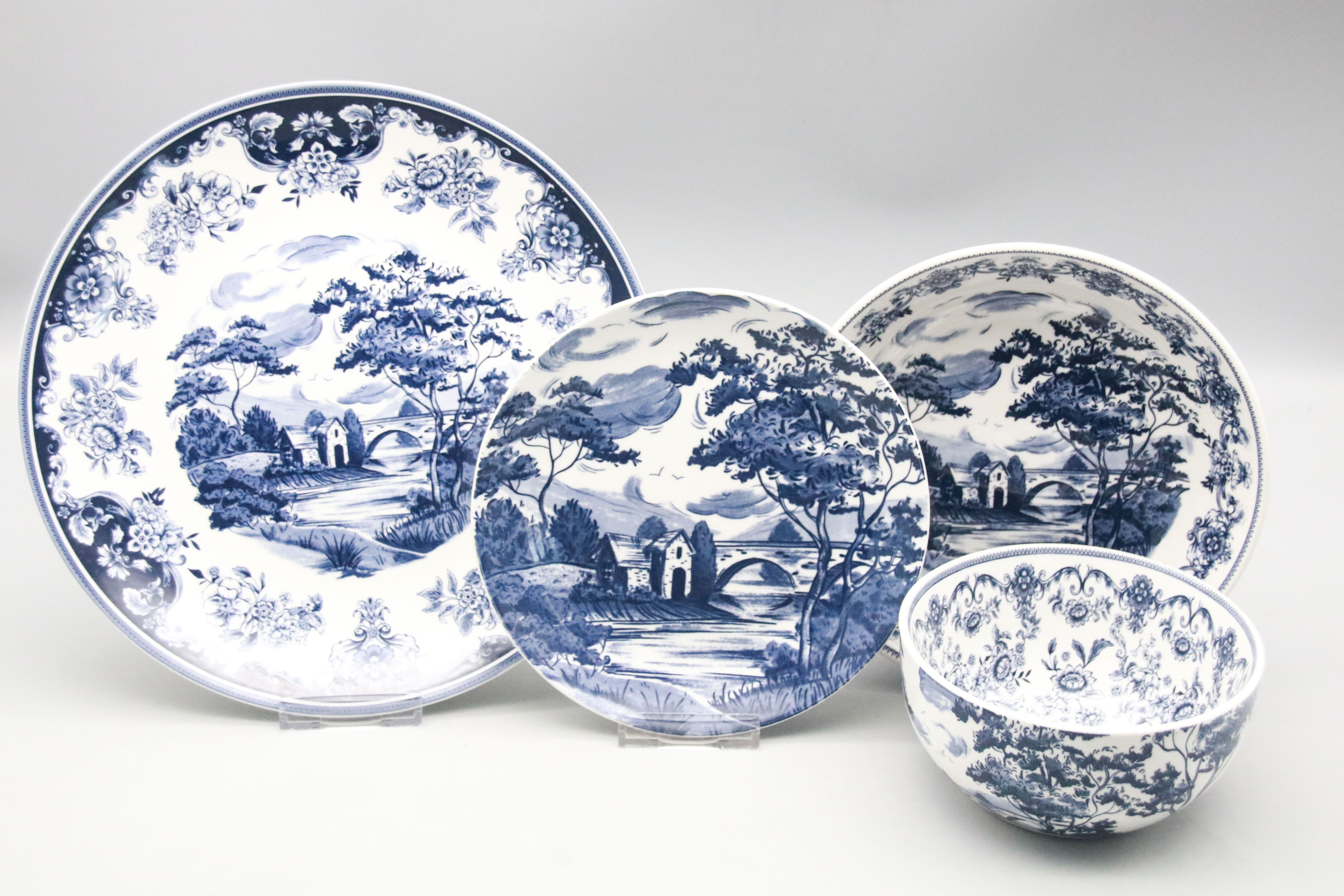 White porcelain printed dinner plate