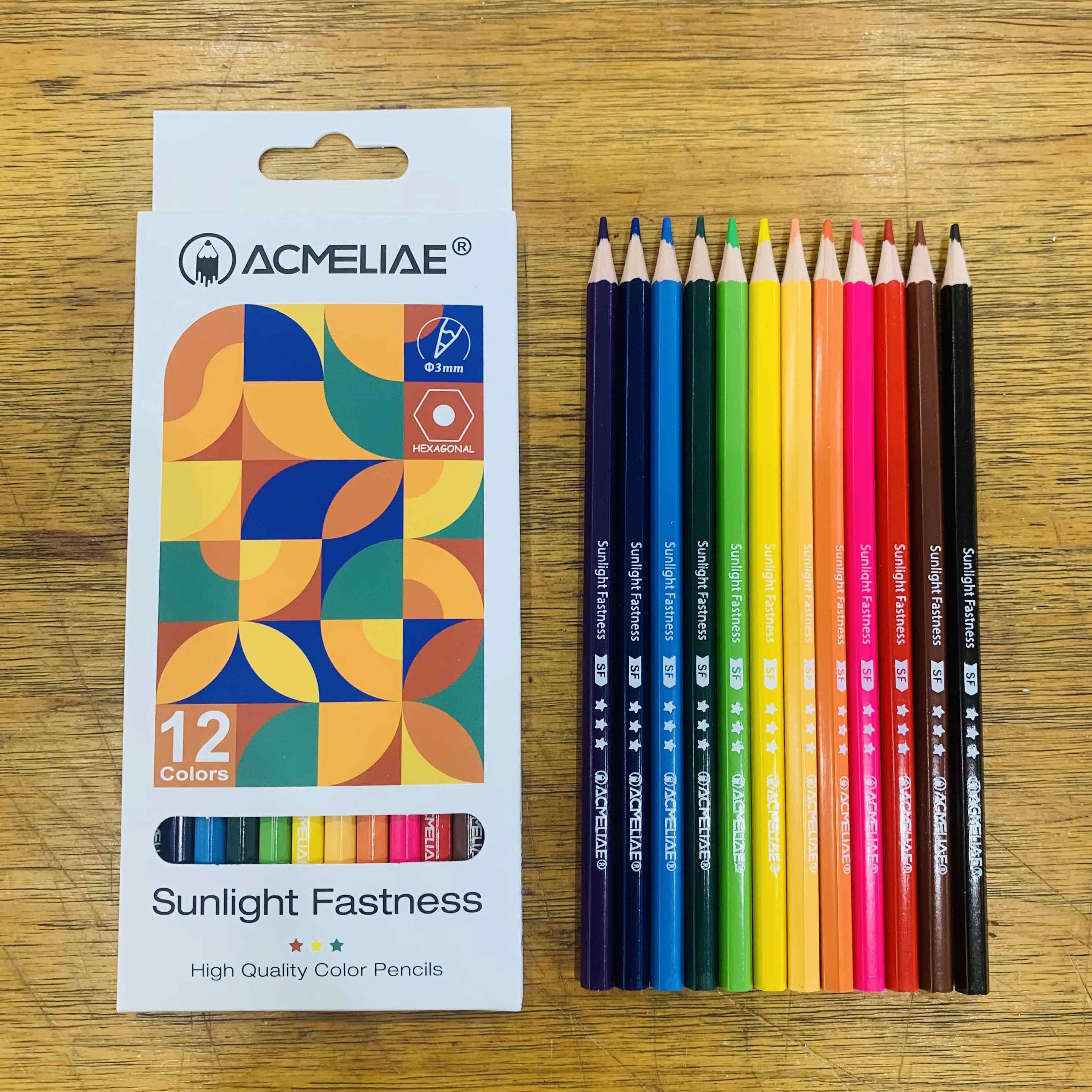 12 colors sunlight fastness color pencil
