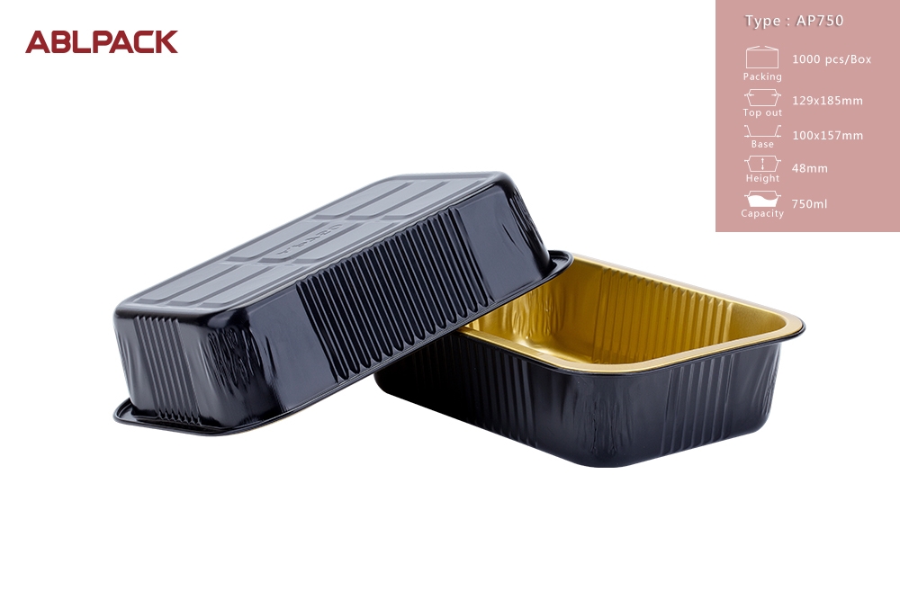 ABL PACK 750ML/25oz Trays Rectangle Bread Disposable Aluminum Foil Pans Food Containers