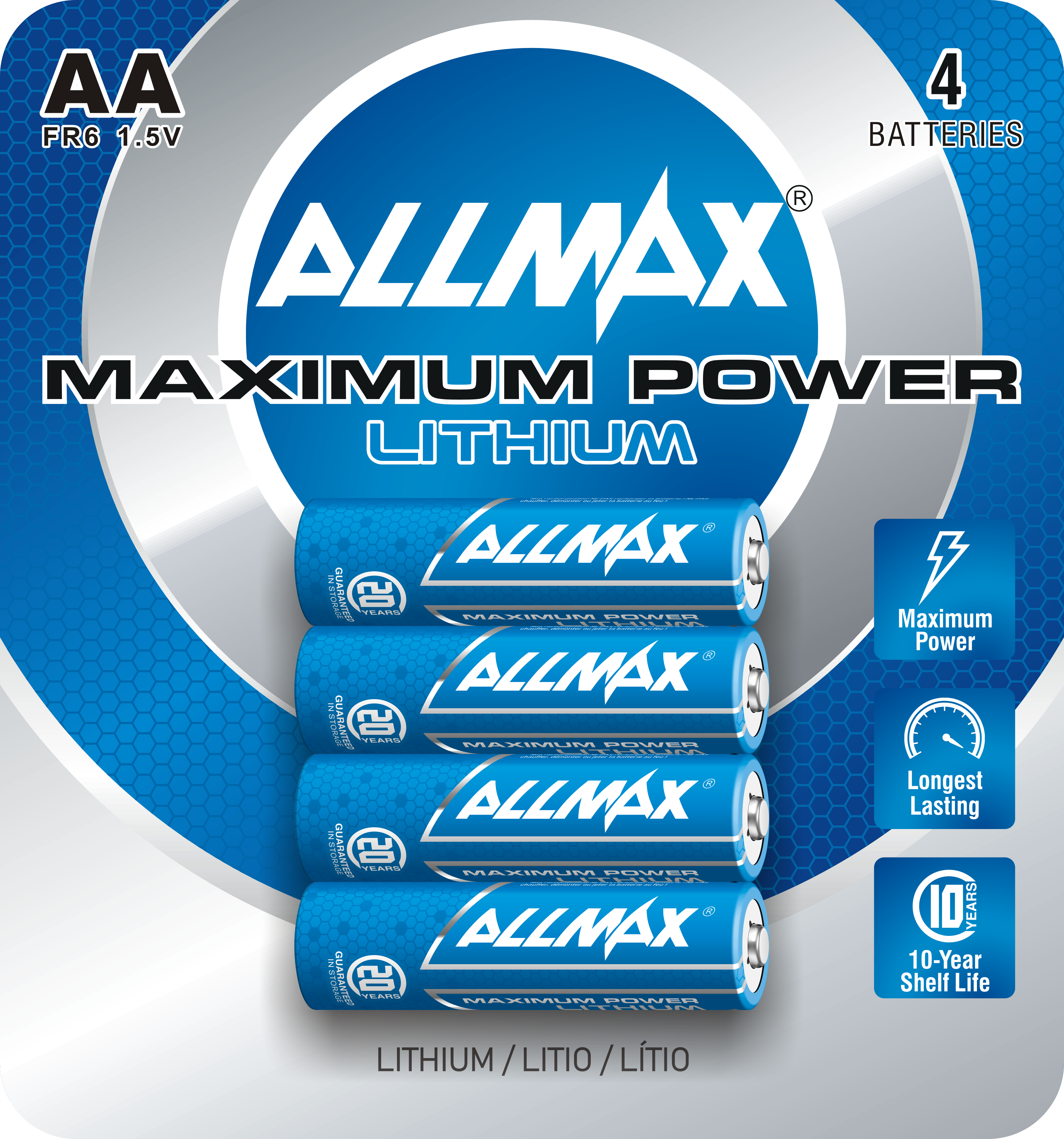 Allmax AA Lithium Batteries FR6 1.5V (603-B4-40)