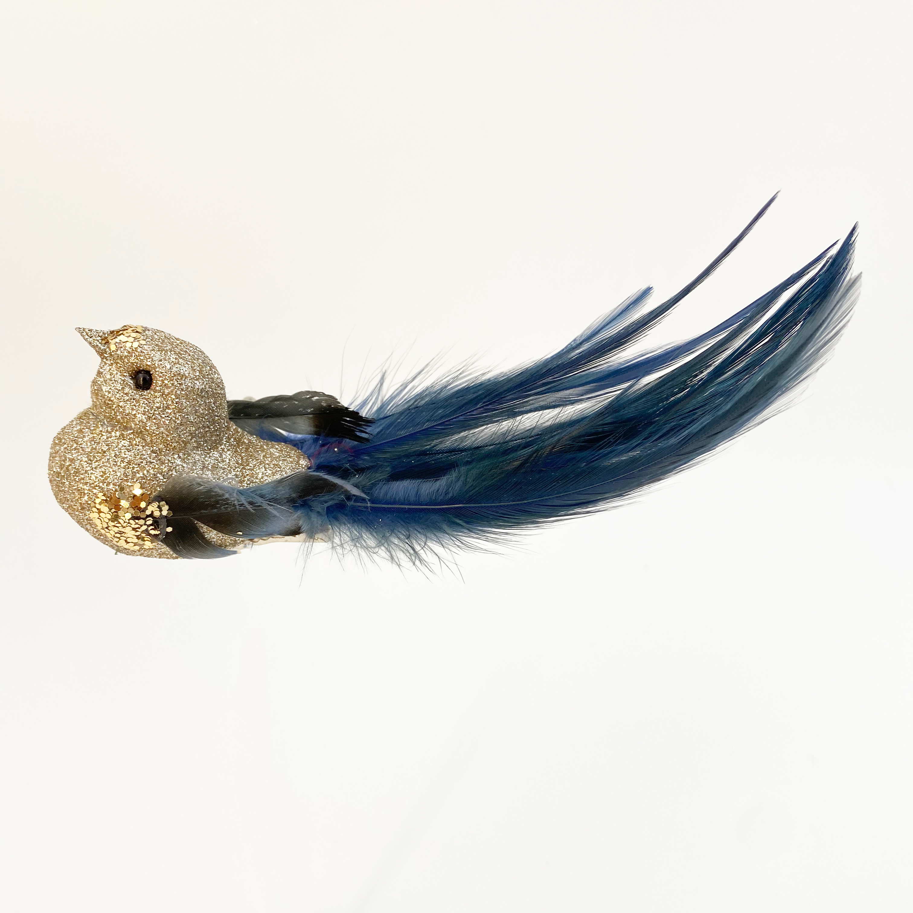 Feather Artificial Glitter Bird With Clip Crafts Garden Ornaments for Christmas Tree Decoration