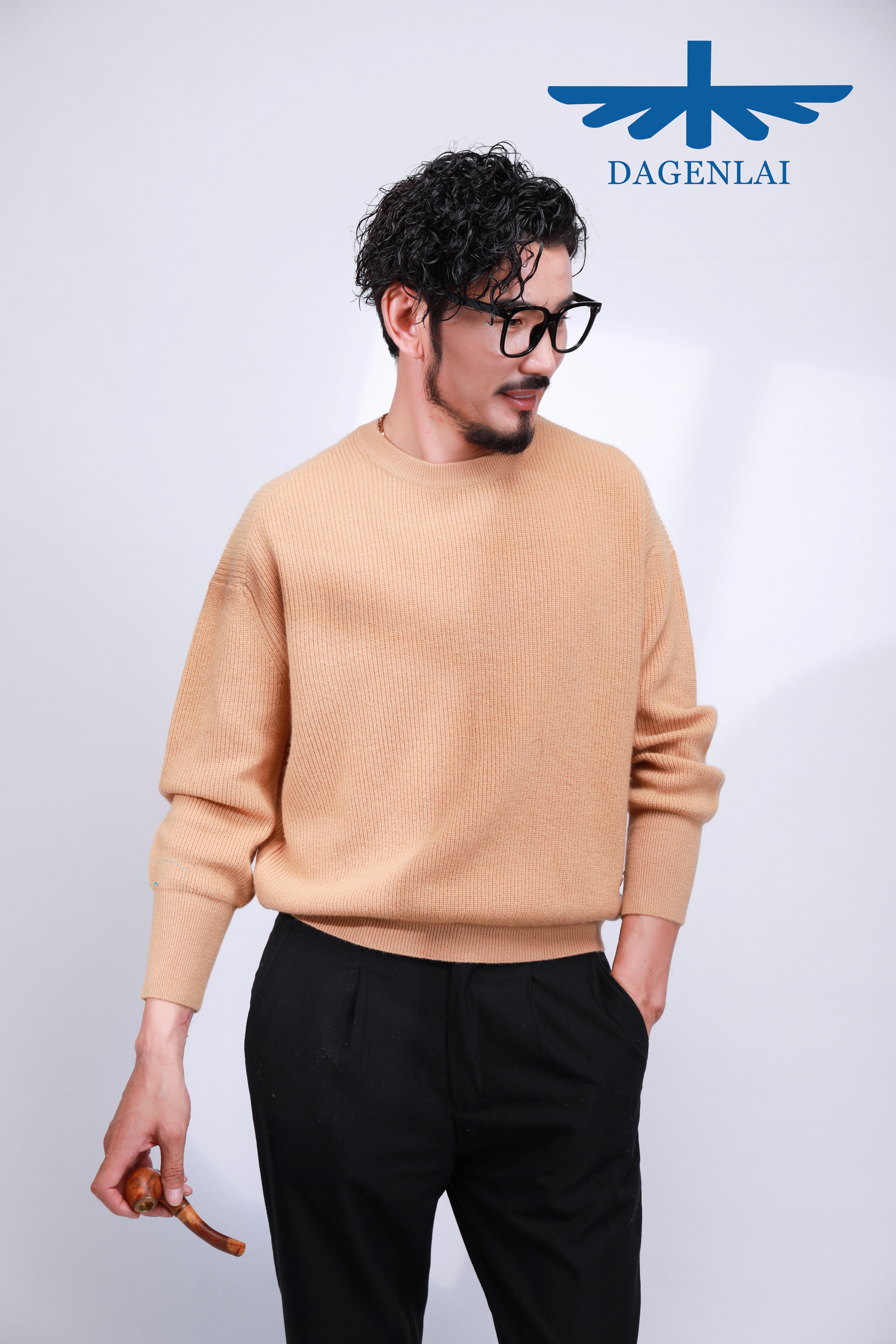 Men's cashmere knitted pullover