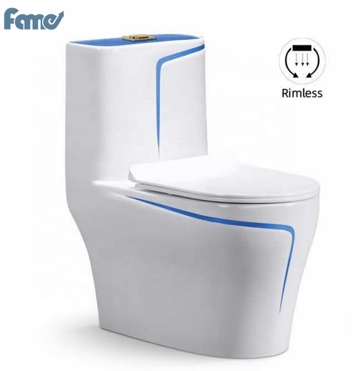 One piece toilet