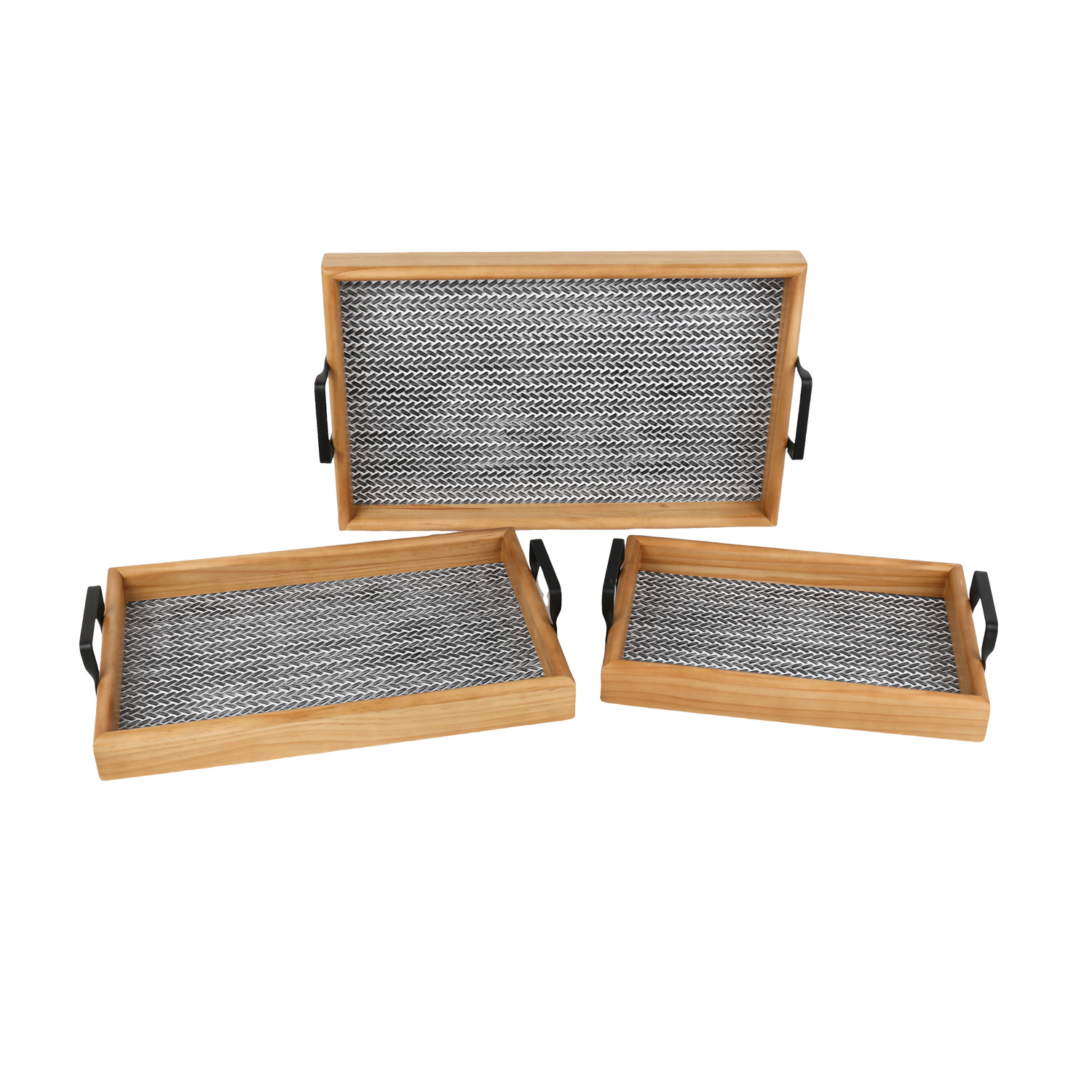 Metal and wood tray