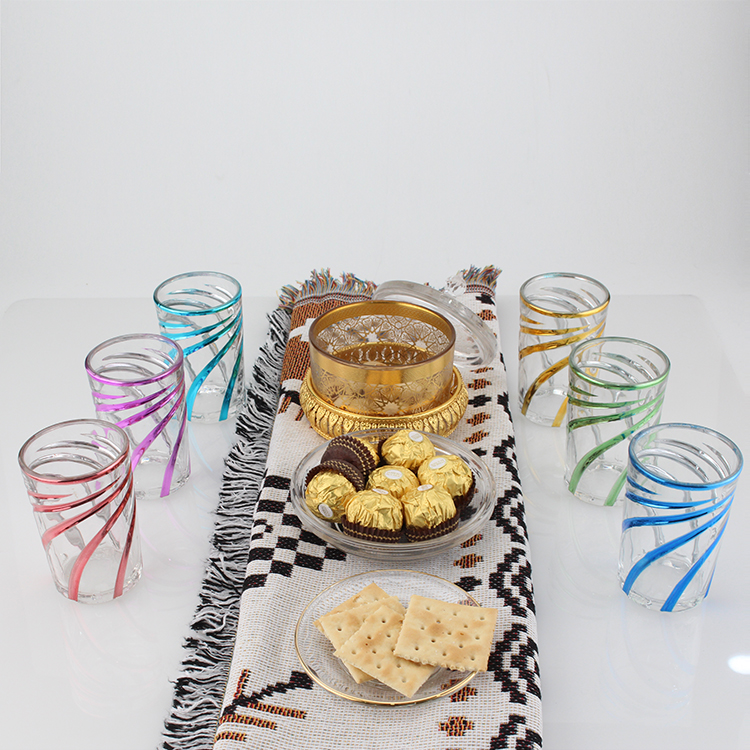 12 pcs 6OZ Volume(200ml) plating Tumbler water drinking water set tea cup tea cup sets Glass