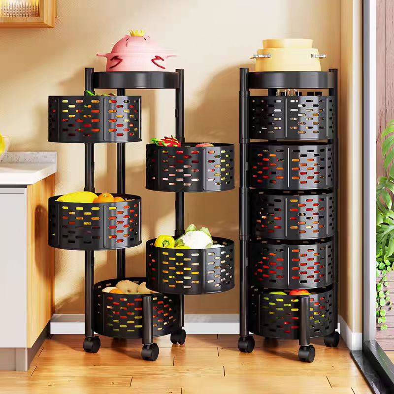 Folding 5-layer metal trolley