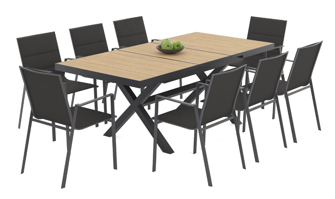 9pcs Dining set, alum frame with coating powder