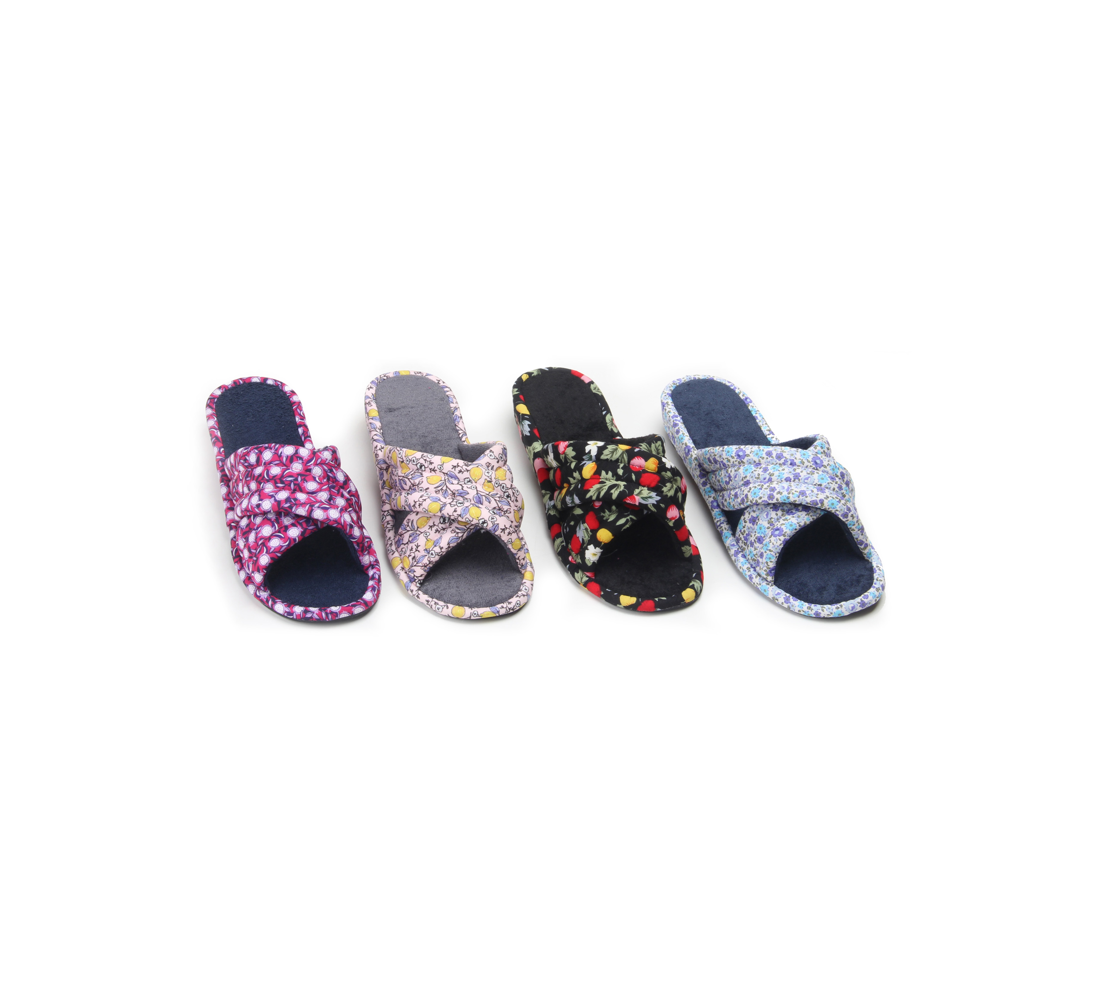 Crossband printing upper cemeting highheel slippers