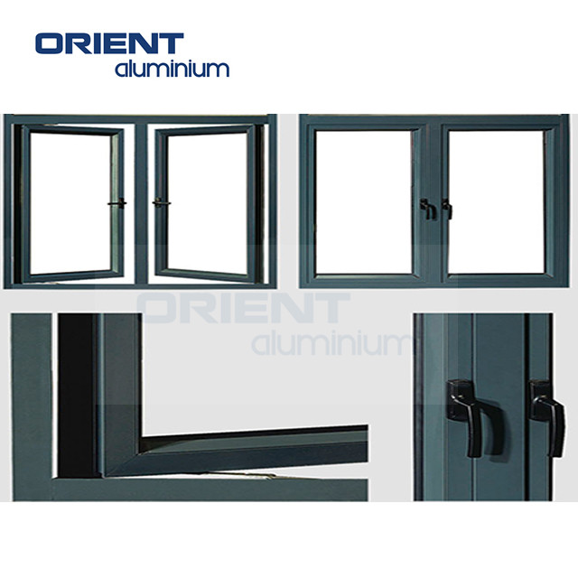 Thai popular custom ORIENT Aluminum 50 Series wood grain aluminum window 8mm insulated glass
