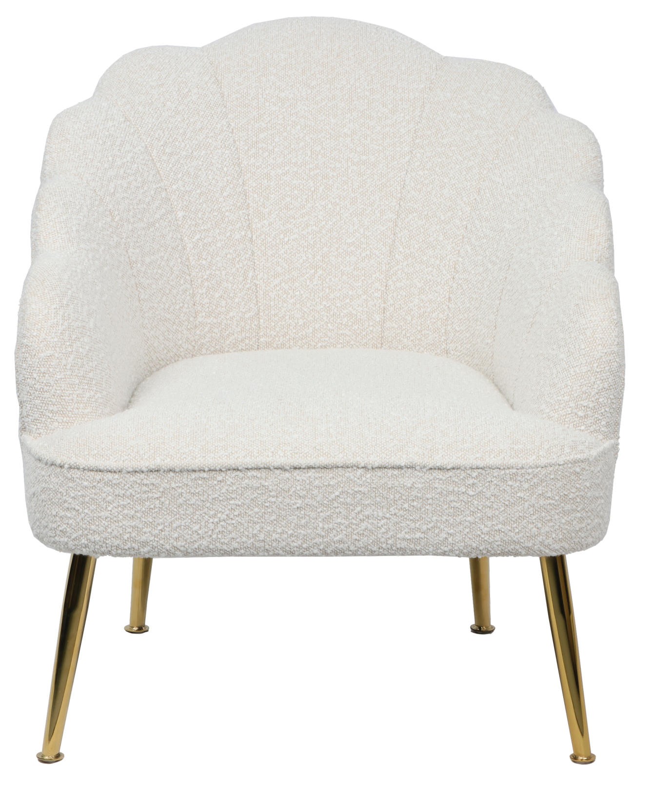 Armchair in boucle fabric