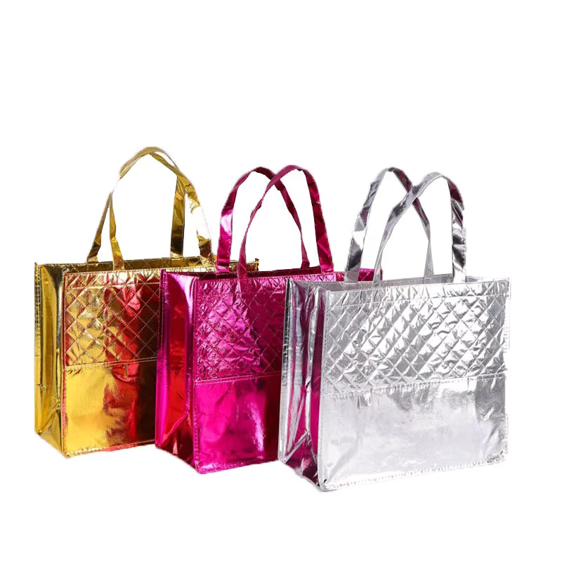 Metallic colored shopping bag