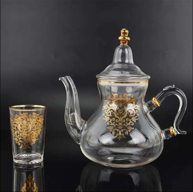 Wholesale glassware Glass Teapot Food Grade nordic drinkware Pitcher With Lid teapot