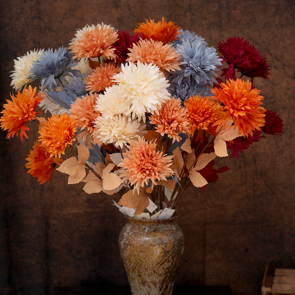 Transworld Single Head Ball Chrysanthemum Artificial Flower Decorative Flowers For Home Decor
