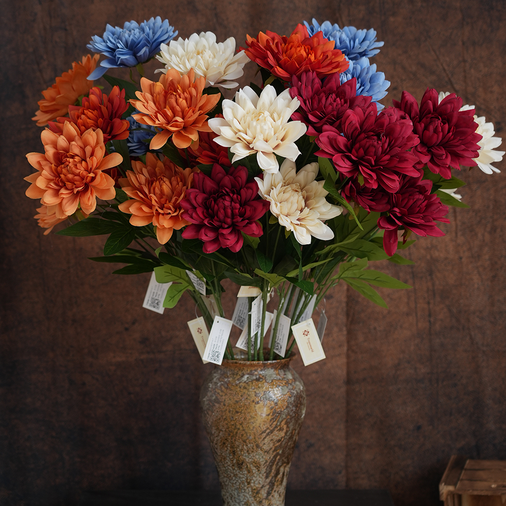 Transworld 15.5cm Flower-diameter Chrysanthemum Artificial Decorative Flowers For Home Decorations
