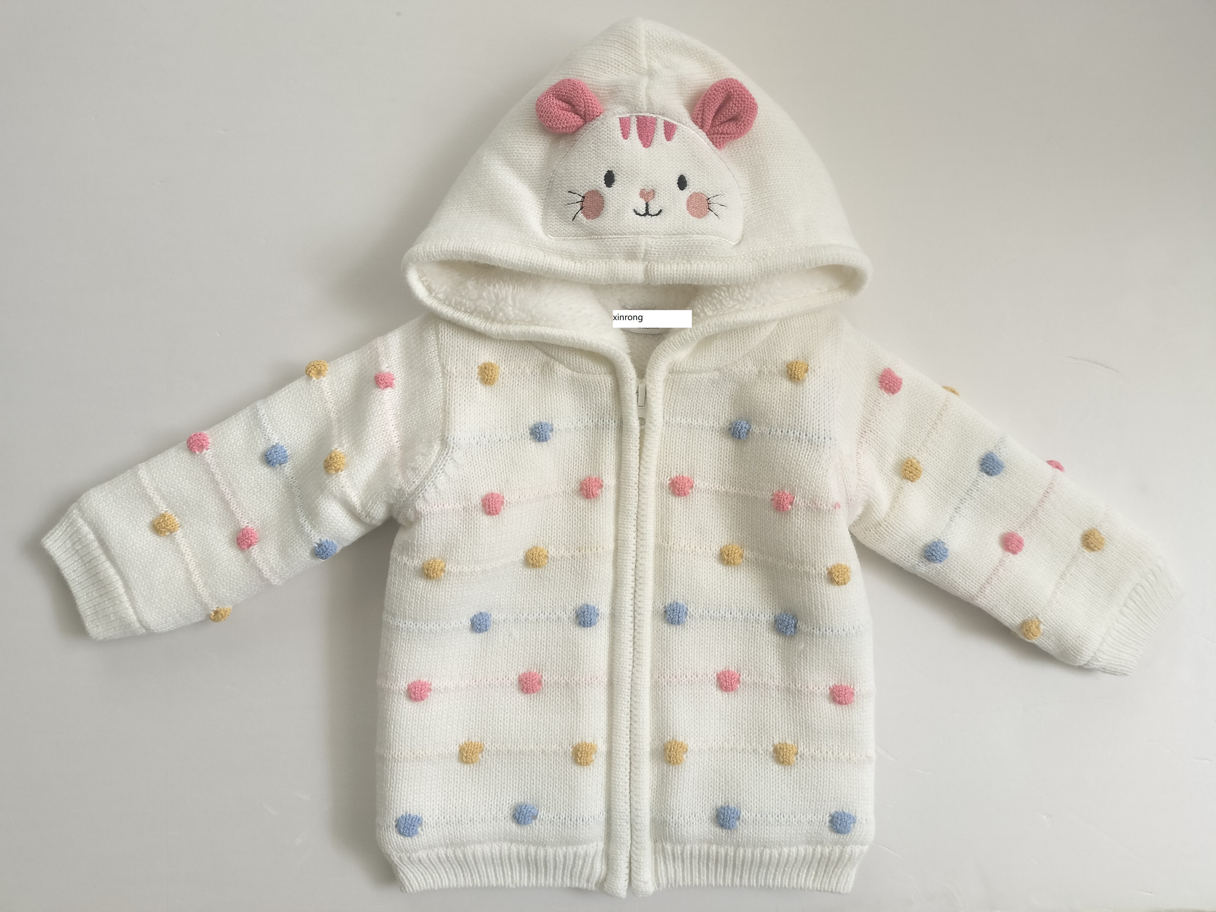 Baby girls knitted cardigan with lining