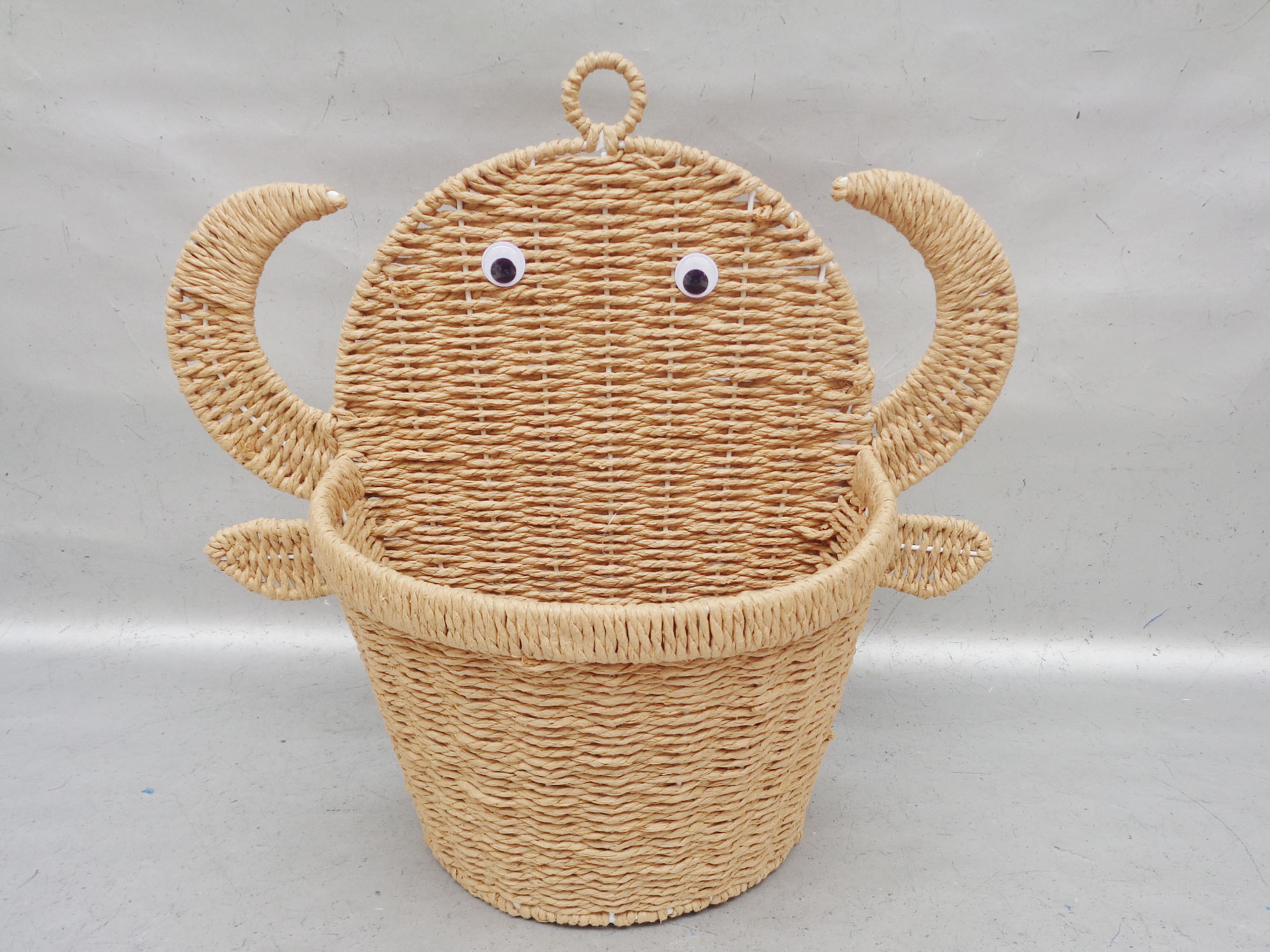 Iron frame,paper rope weave hanging basket