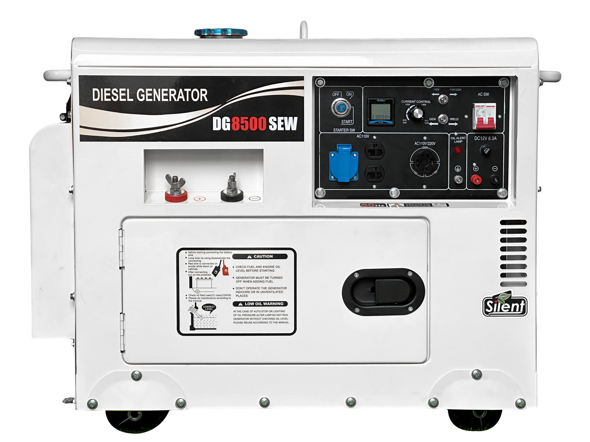 Silent diesel welding generator