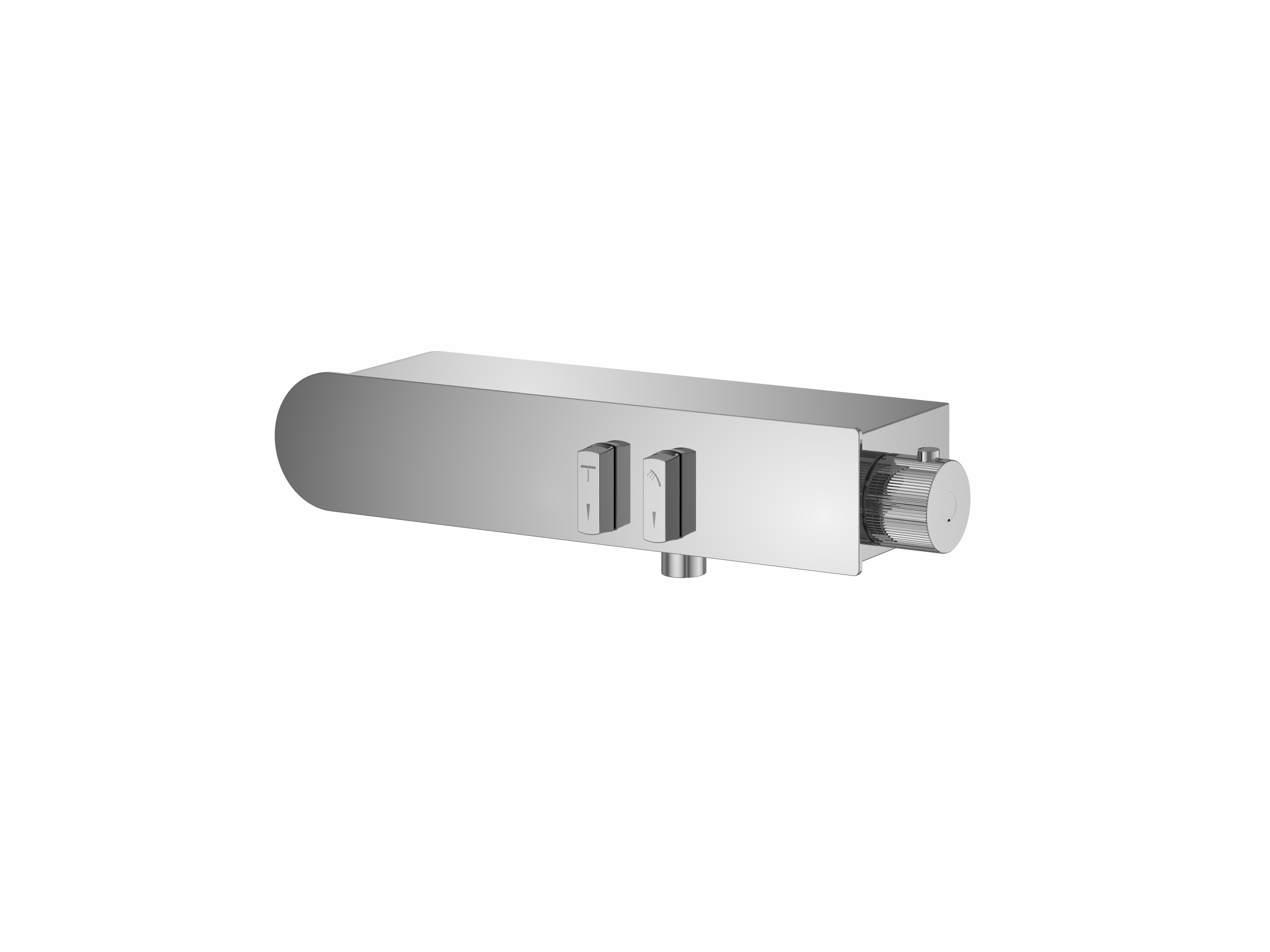 FLOVA Thermostatic shower mixer with 3 GoSlide control buttons and bottom outlet