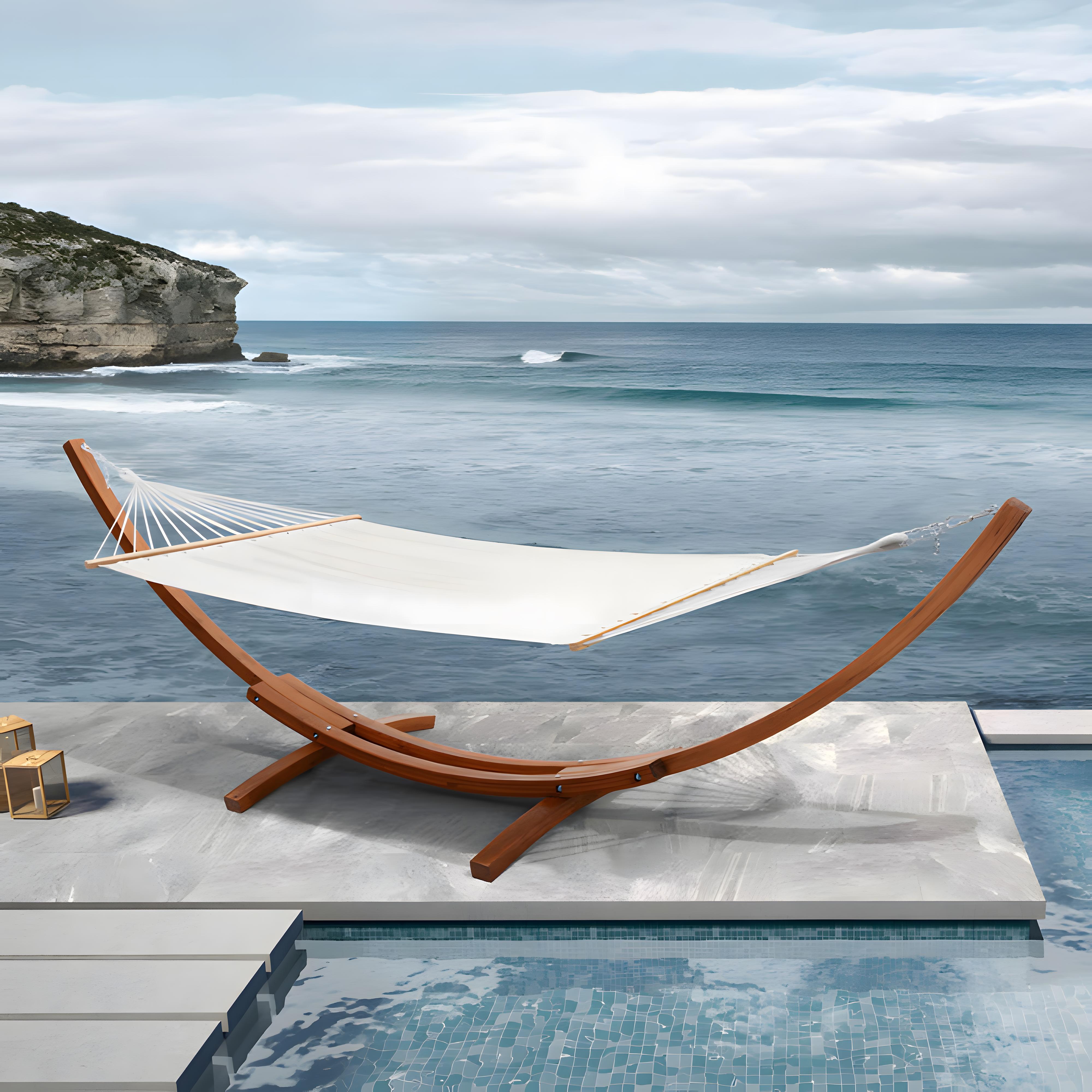 Wooden Hammock Stand With Hammok