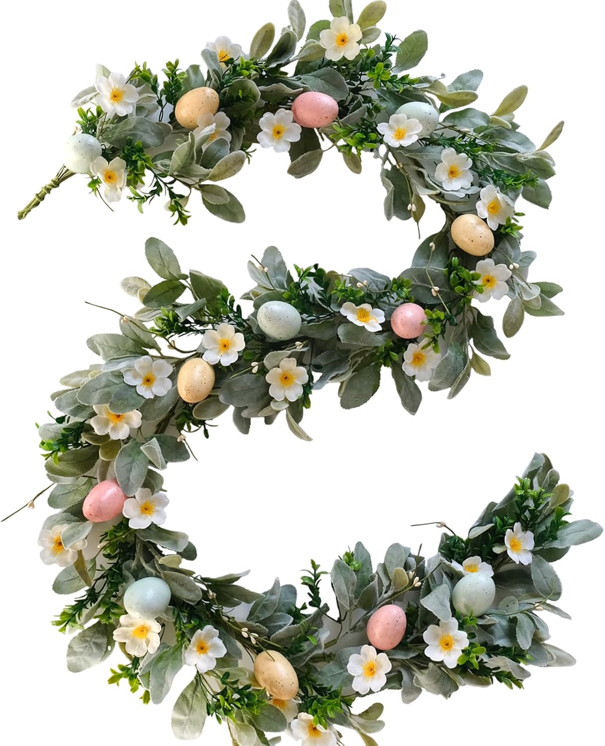 Easter Eggs Wild Flowers Garland Wreath