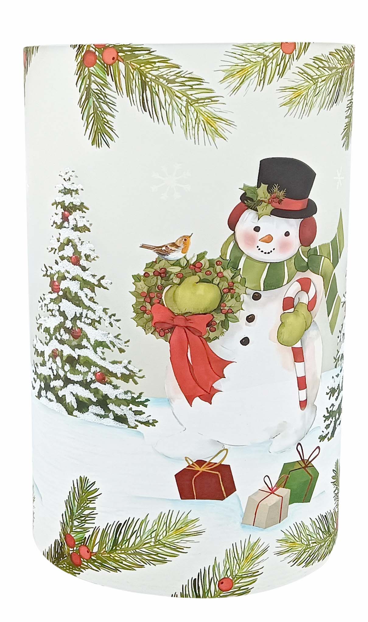 Decal Candle Holder, Snowman