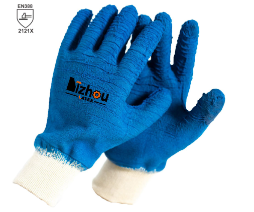 Yizhou Safety Gloves Poly -Cotton Lint Latex Poly -Cotton full coated with Latex gloves