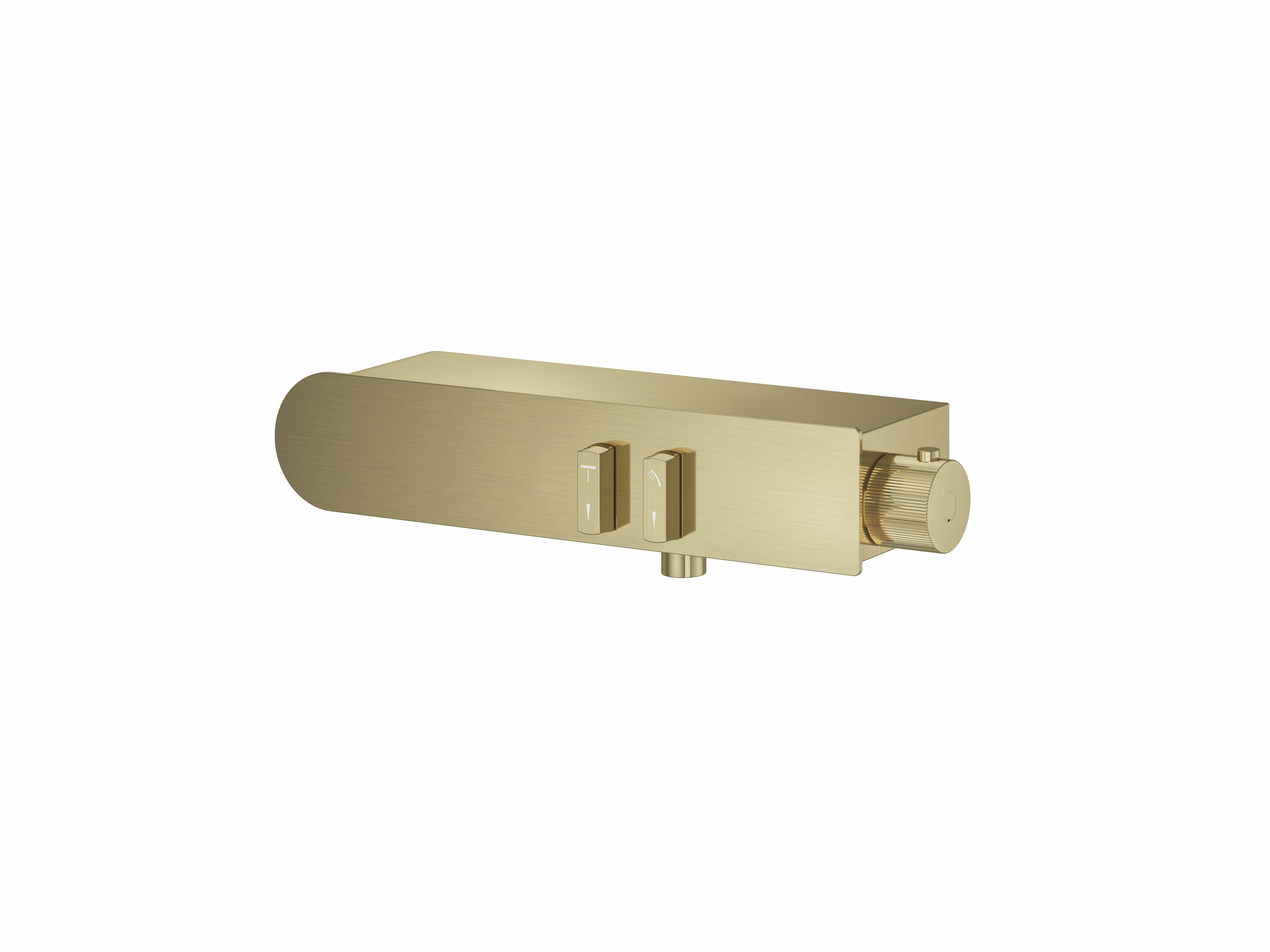 FLOVA Thermostatic shower mixer with 3 GoSlide control buttons and bottom outlet