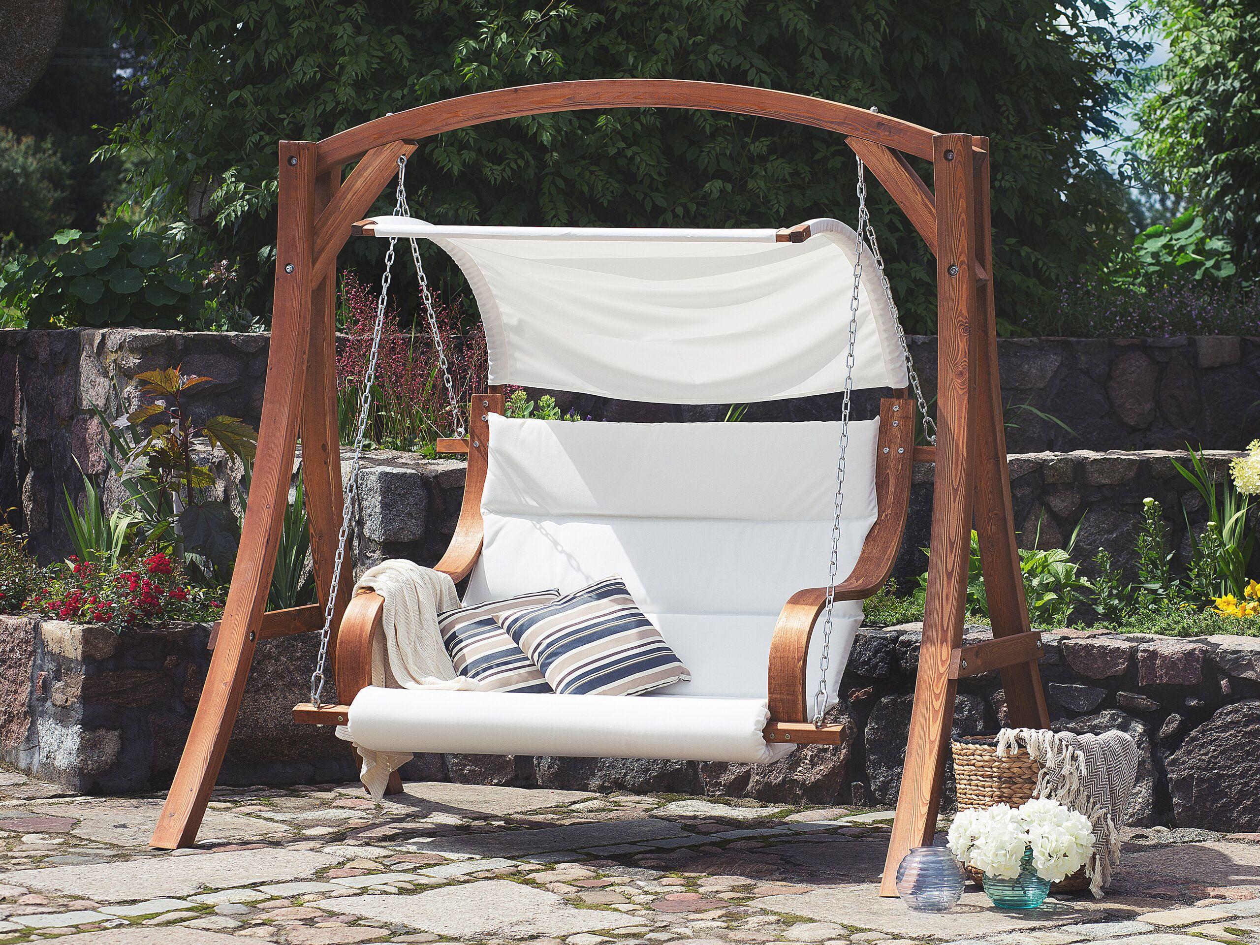 Wooden Swing with Cushion Chair
