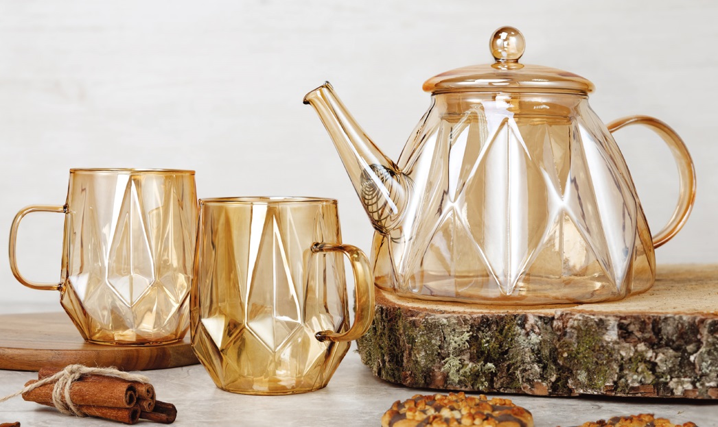 1pc glass teapot +2 glasses