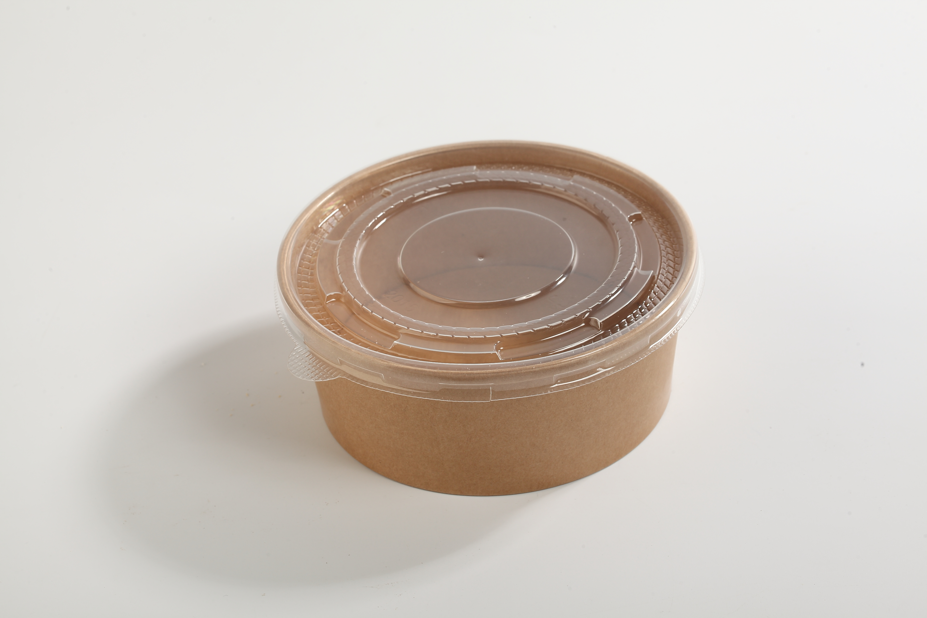 750ml Disposable Food Grade Kraft Paper Bowl, Kraft Paper Salad Box, PP lid