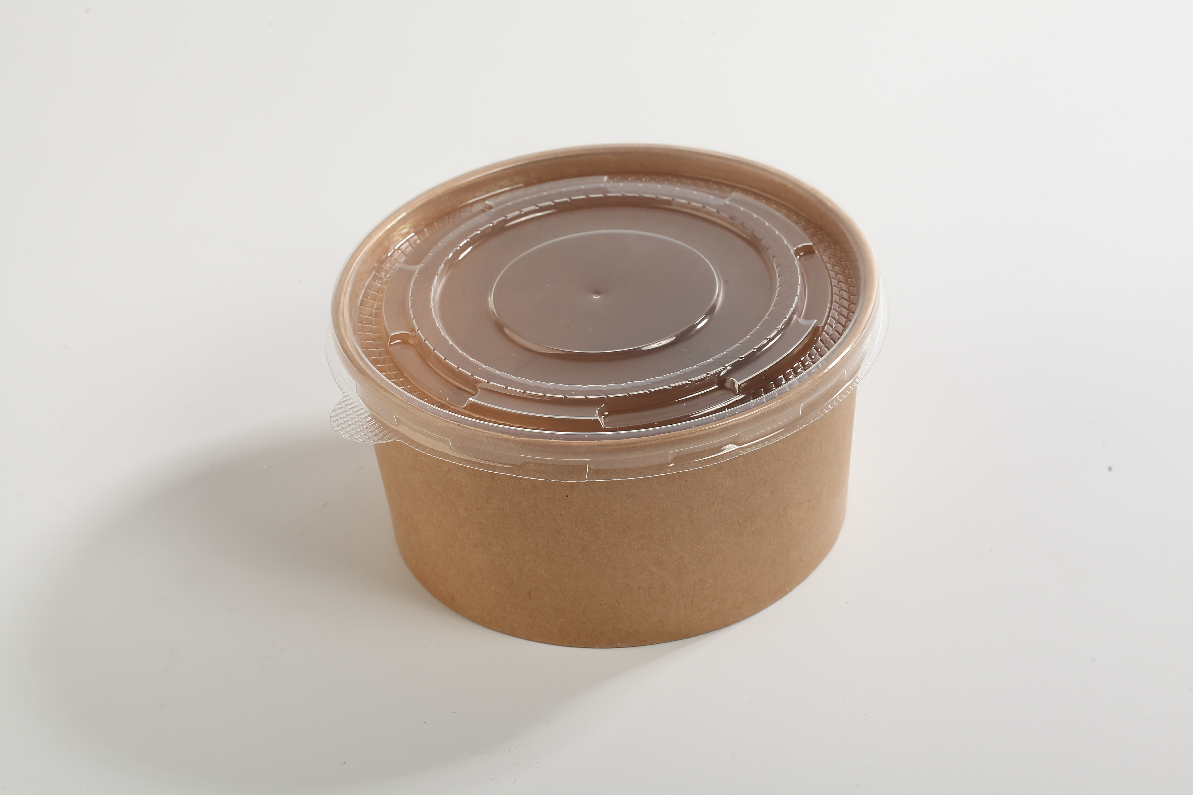 1000ml Disposable Food Grade Kraft Paper Lunch Box, Kraft Paper Salad Box, PP lid
