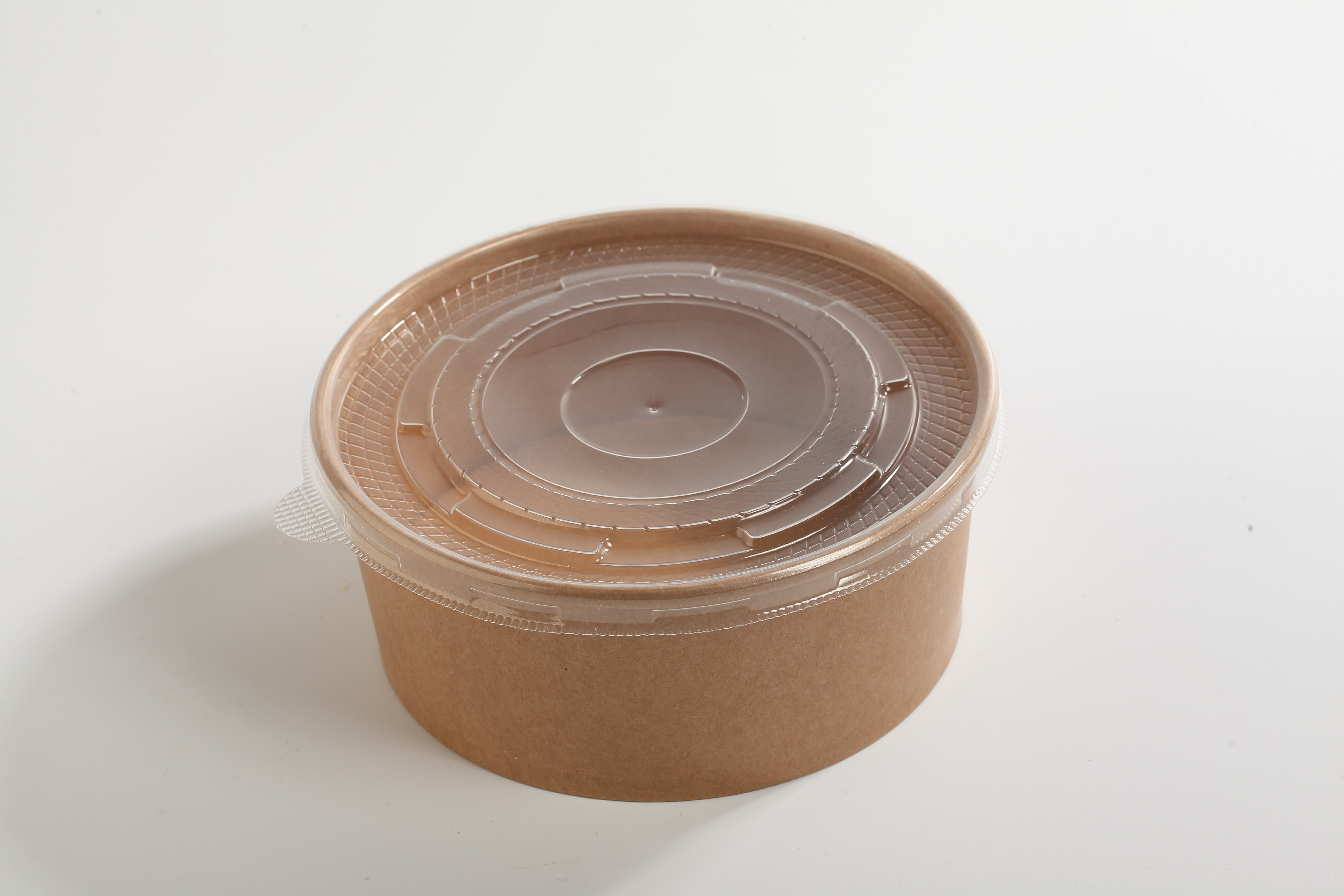 1100ml Disposable Food Grade Kraft Paper Lunch Box, Kraft Paper Salad Box, PP lid