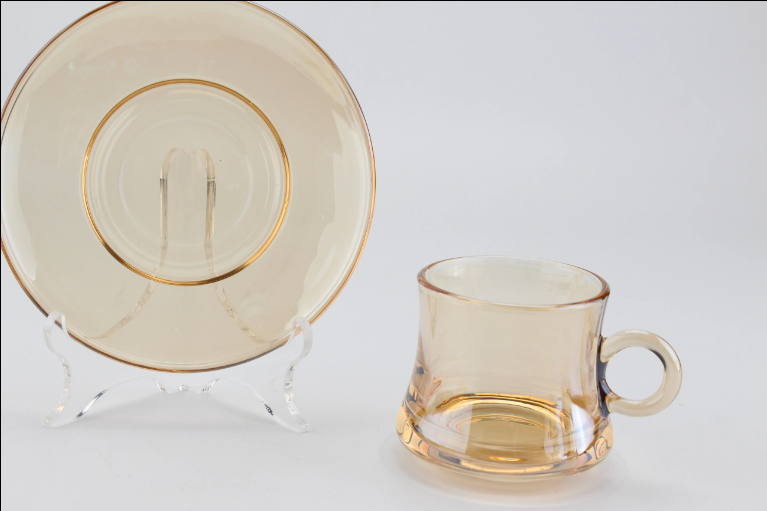 High quality espresso Amber ion plated teacup coffee cup