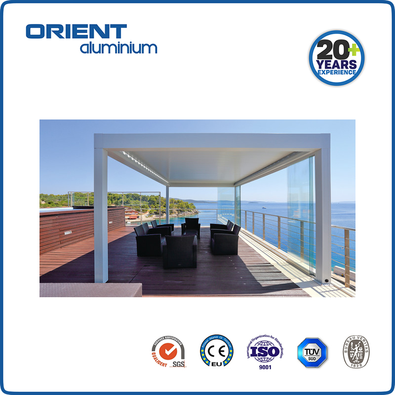 HOT Sale Outdoor motorized aluminium louver pergolas retractable pergola for sun shade