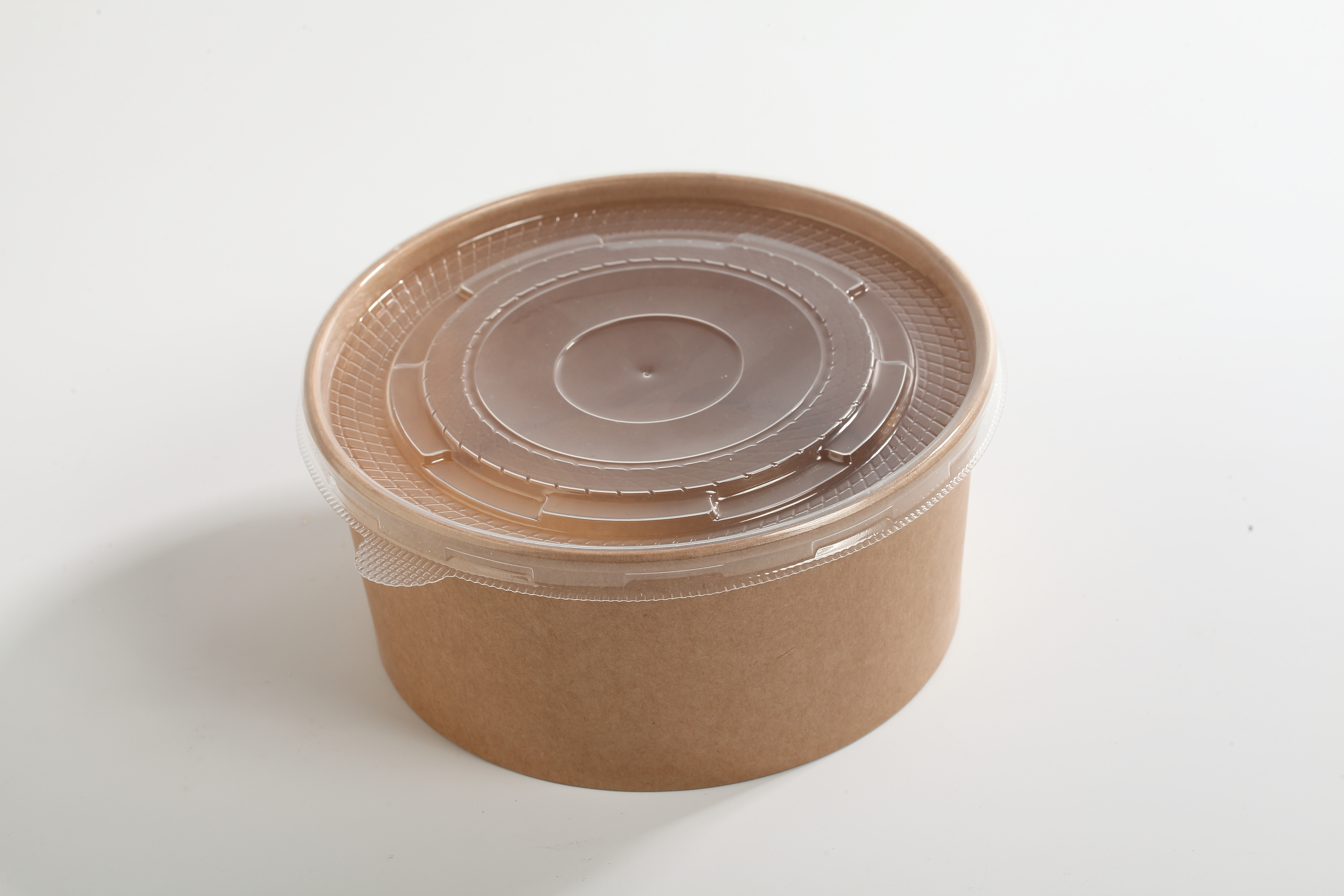 1300ml Disposable Food Grade Kraft Paper Lunch Box, Kraft Paper Salad Box, PP lid