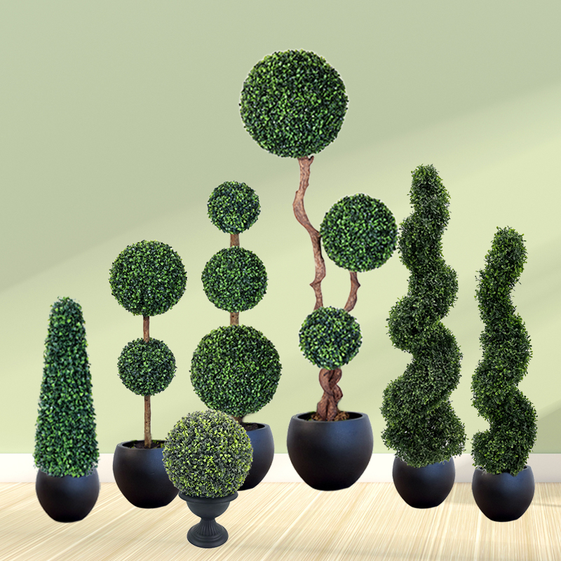 JIYUAN Artificial Topiary tree Artificial Boxwood Ball for Outdoor and Indoor