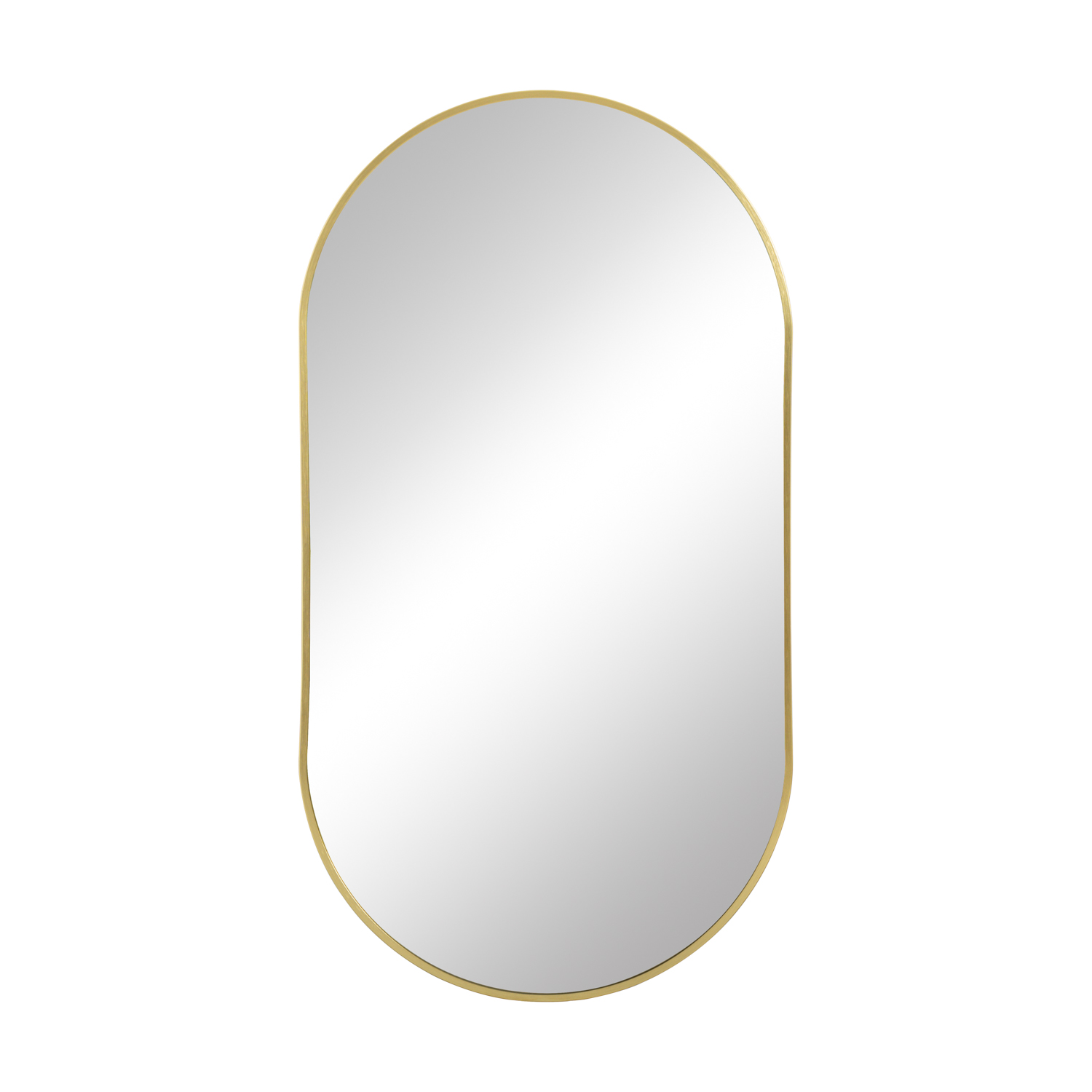 Modern clean gold aluminium alloy frame high quality hotel bathroom mirror Oval